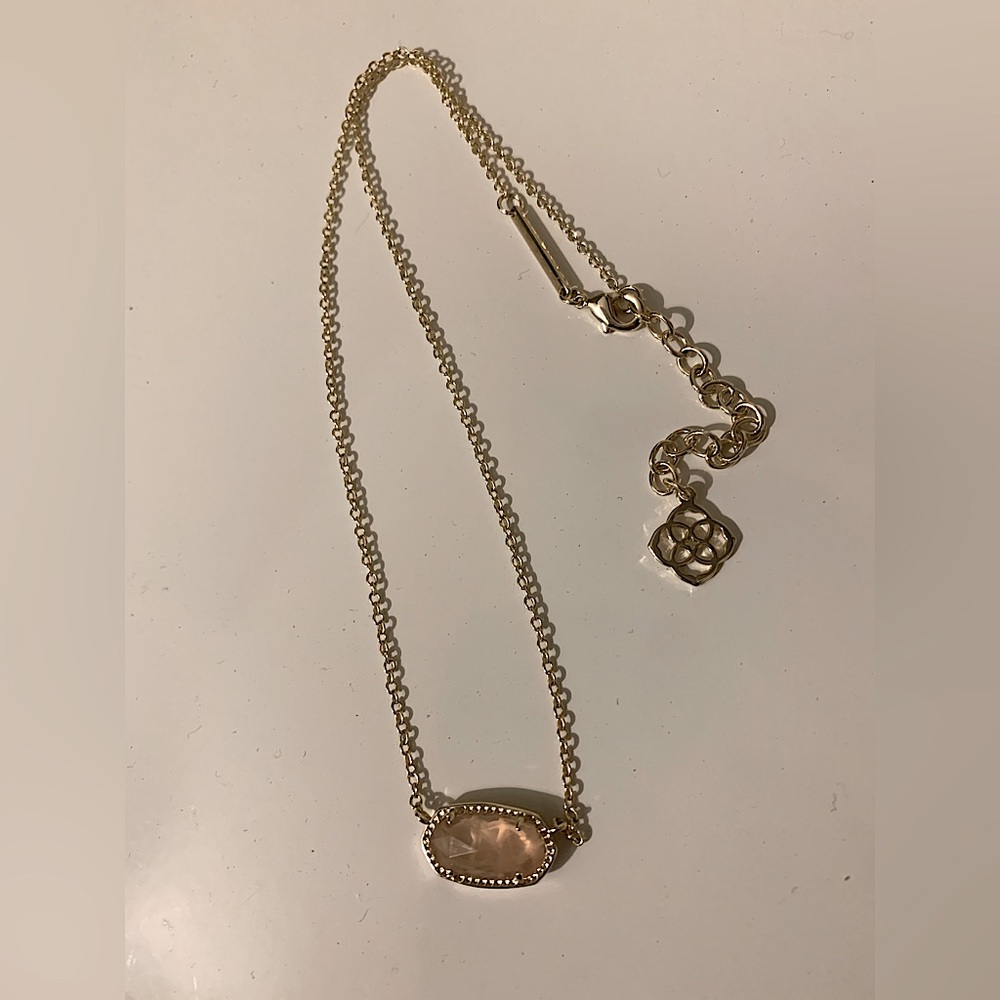 Elisa Kendra Scott Necklace | Rose Quartz | Never Worn Pendant Necklace Pink